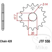Jt Pignon De Sortie De Boite Sprockets Pour Moto Jtf558.14 / 14 Dt P428 Neuf