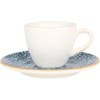 Bonna Calif - Tasses à espresso et soucoupes - 80 cc - Porcelaine - Lot de 6