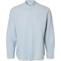 Selected Regclay Linen Long Sleeve Shirt Bleu M Homme