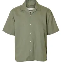 Selected Casper Clay Linen Short Sleeve Shirt Vert S Homme