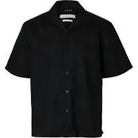 Selected Casper Clay Linen Short Sleeve Shirt Noir S Homme