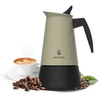 Cecotec Machine à café Piccolina 600, modèle vert. Capacité de 300 ml, pour 6 tasses, en acier inoxydable, compatible avec toutes les surfaces, filtre de qualité supérieure