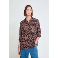Lola Casademunt Chemisier marron / violet / mauve / noir