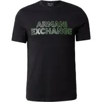 Armani Exchange pour homme. XM002413AF10361UC001 T-shirt slim noir (L), Casuel, Coton, Manche courte