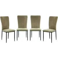 CALICOSY - Lot de 4 chaises en tissu avec pieds en métal noir L43 cm - HOLLY