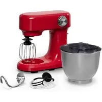 Klarstein Bella Evo Robot Pâtissier 1500W – 5L Bol Inox, 12 Vitesses, Système Planétaire, Pulse, Crochet, Fouet & Batteur, Robot Cuisine Multifonctions, Noir, Rouge