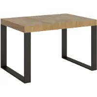 Itamoby Table Extensible 120/380X90 Cm Tecno Chêne Naturel Avec Pieds Anthracite