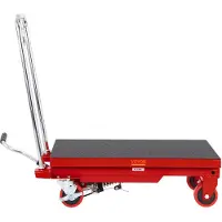 Vevor Chariot à Table Élévatrice Hydraulique Charge 230 kg Chariot Élévateur Manuel à Ciseaux Simples Hauteur de Levage 720 mm 4 Roues Coussin Antidérapant pour Manutention Transport Matériaux