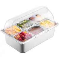 Vevor Saladette Réfrigérée à Poser avec 6 Plateaux en Acier Inoxydable