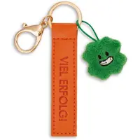 Magni Unisexe, Porte-clés, NICI Schlüsselanhänger Viel Erfolg! Kunstlederband mit Kleeblatt orange 10cm, Vert, Orange