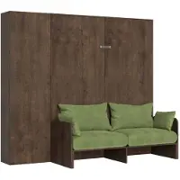 Itamoby - Armoire lit queen size escamotable vertical 160 Kentaro Sofa avec colonne Noyer-A35