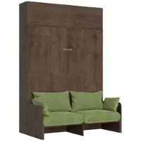 Itamoby - Armoire lit queen size escamotable vertical 160 Kentaro Sofa avec èlèment haut Noyer-A35