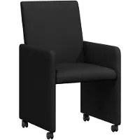 vidaXL Chaises de salle à manger à roulettes, lot de 2, noir, 57 x 66 x 94 cm, tissu