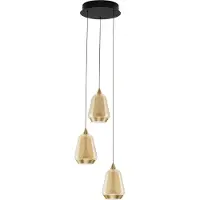 Lyora Suspension design Alish Verre ambré à 3 lumières