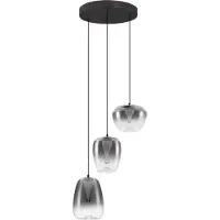 Nova Luce Suspension design Oblo Verre fumé à 3 lumières