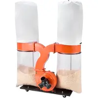 Vevor Collecteur de Poussière Cône Vortex 3 HP Dépoussiéreur Mobile Sacs Collecte Poussière 132,5 L Sacs Filtrants 159 L Système Dépoussiérage Précision 2,5 microns Collecteur Sciure pour Travail Bois