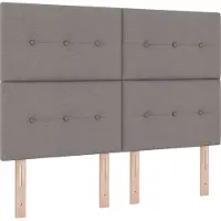 vidaXL Lit avec sommier à lattes et tête de lit LED, couleur taupe, 160 x 200 cm, revêtement en tissu