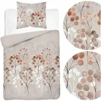 Detexpol Literie, linge de lit en satin, de haute qualité 140x200 5223a Beige, fleurs