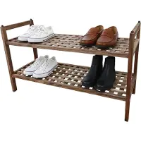 Relaxdays Étagère à chaussures Acacia (69 x 26 x 41 cm)