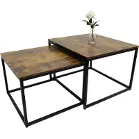 Relaxdays Ensemble 2 tables gigognes (75 x 75 x 42 cm)