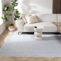 Rugaia Tapis à poils courts - Lykke Bleu Clair | 230x330 cm | Rectangulaire | Tissage plat
