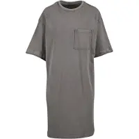 Urban Classics Robe mi-longue de - Robe T-Shirt Jersey Look Délavé - XS - M - pour Femme - gris - Taille M