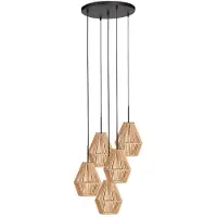 Anne Light & Home - suspension - HaloSwap - naturel noir - coton - E27 - 4526ZW