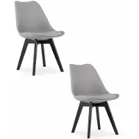 Leobert MARK chaise - gris / pieds noirs x 2