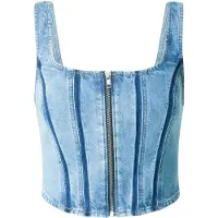 Levi's Haut 'Seamed Zip Bustier Top' bleu denim