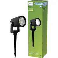 Philips Spots/projecteurs d'extérieur Reuel, 1,5 W, noir, plastique, IP44, III, éclairage contemporain, jardin, terrasse