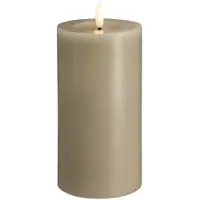 Moods & More Bougie cylindrique à LED - Kit « Melted » gris - 74 x 150 mm