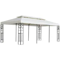 Syfax Belvédère à double toit blanc 6x3 m acier