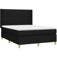 vidaXL Lit boxspring avec matelas noir 140x200 cm Tissu