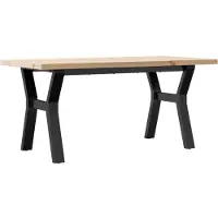 vidaXL Table basse piètement en Y 100x50x45,5 cm pin massif acier