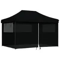 Syfax Tente de réception pliable escamotable 4 parois latérales noir