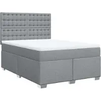 vidaXL Lit boxspring avec matelas gris clair 160x200 cm Tissu