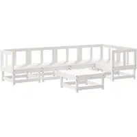 vidaXL Ensemble salon de jardin 6 pièces blanc pin massif