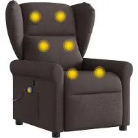 vidaXL Fauteuil de massage brun foncé Tissu