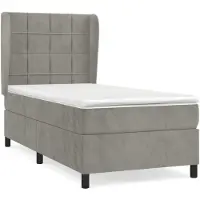 vidaXL Lit boxspring avec matelas gris clair 80x200 cm velours
