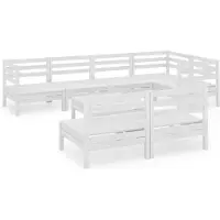 vidaXL Ensemble salon de jardin 8 pièces pin massif blanc
