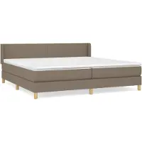 vidaXL Lit boxspring avec matelas Taupe 200x200 cm Tissu