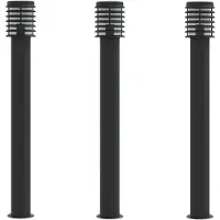 vidaXL Lampes d'allée 3 pcs. noir 110 cm acier inoxydable