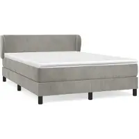 vidaXL Lit boxspring avec matelas gris clair 140x190 cm velours