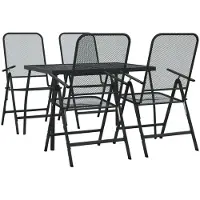 vidaXL Ensemble de jardin 5 pièces Anthracite Métal déployé