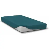 HOME LINGE PASSION Drap Housse - - Hp72118 - Microfibre 82 G - 160 X 200 Cm - Bonnet 30 Cm - Bleu Canard
