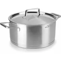 Lacor POÊLE À BRIRE AVEC CAPOT Foodie 24X11.5CM, Acier inoxydable, Grey, 24 cm