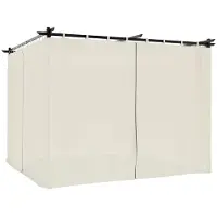 Syfax Tonnelle avec rideaux crème 3x3 m acier