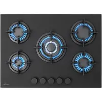 Klarstein Tables de Cuisson à Gaz, Plaque de Cuisson Gaz à 5 Brûleurs, Table de Cuisson Encastrable à 5 Feux de 10400W, Cuisiniere Gaz, Gaziniere Gaz avec Brûleurs en Acier Inoxydable, Cuisinières GPL