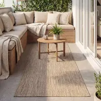 FRAAI Tapis de balcon | Malta Melange Naturel | 80x300cm | Crème | Tapis de couloir | Tapis