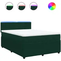 vidaXL Lit boxspring avec matelas vert foncé 160x200 cm velours